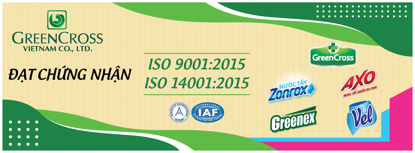Green Cross Việt Nam ISO 9001:2015 và ISO 14001:2015