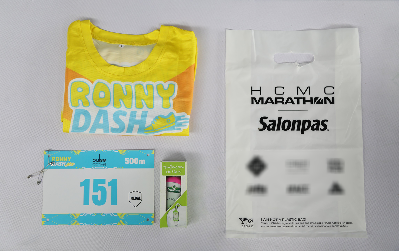 Green Cross tay sạch khuẩn - Bộ hỗ trợ vận động viên - Salonpas HCMC Marathon